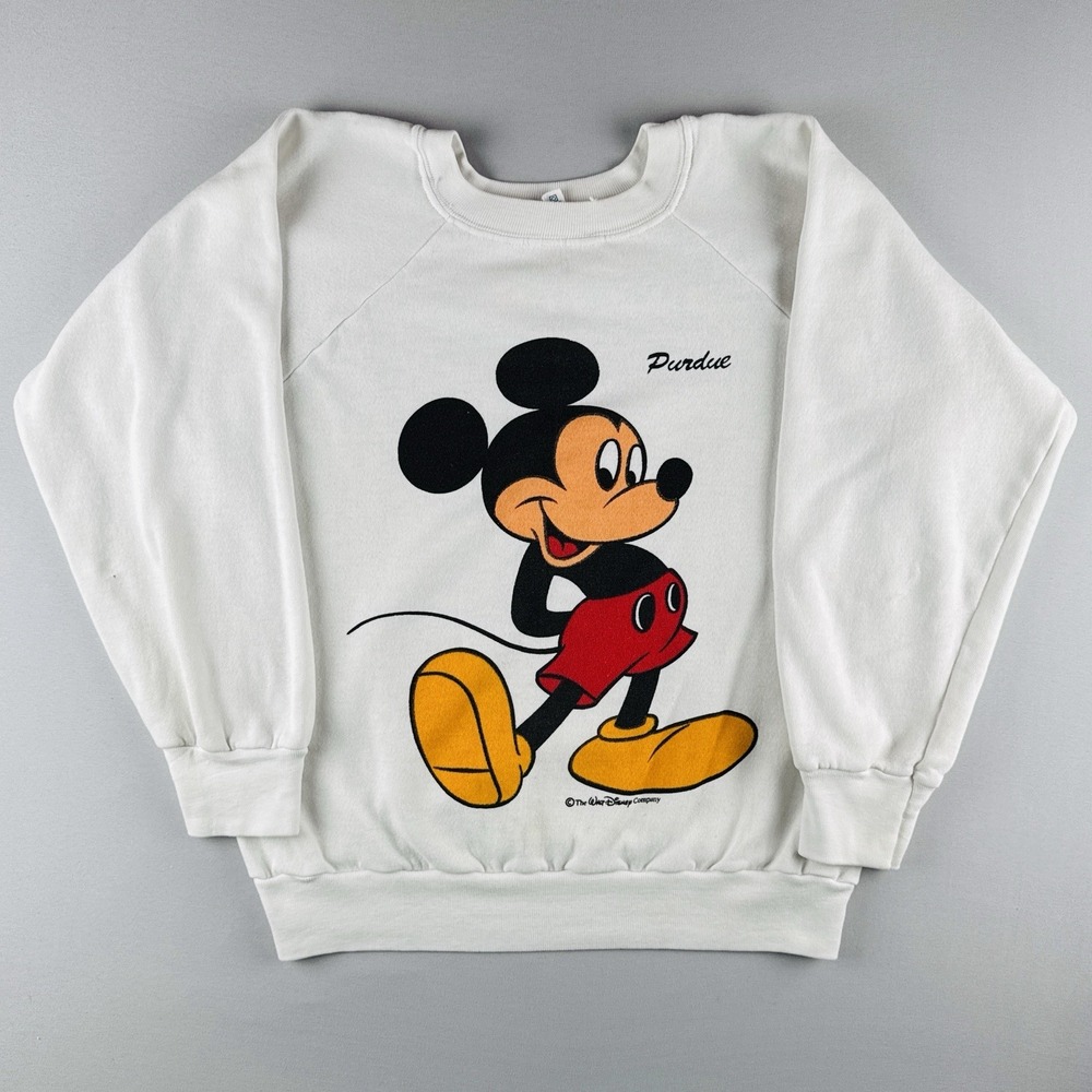 Vintage 80s Champion Mickey Mouse Purdue Sweatshirt USA Made Disney M